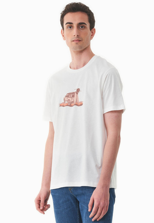 Men's Sunset Surf Organic Cotton T-Shirt Off White