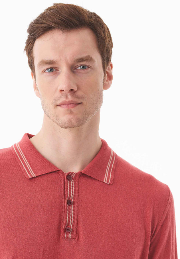 Men's Knit Polo Shirt Radiant Red