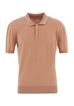 Men's Knit Polo Shirt Tan