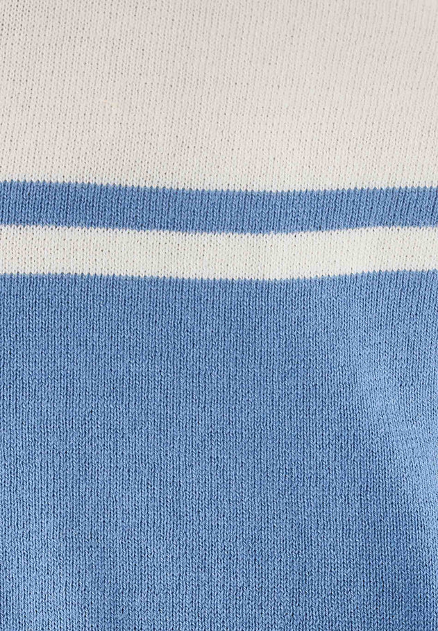 Miesten Neule T-paita Ecru / Coronet Blue