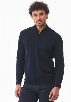Men's Troyer Zip Sweater Dark Navy
