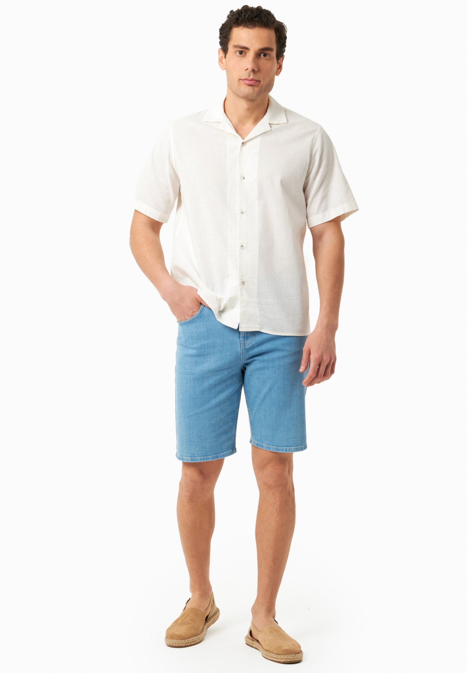 Men's Denim Organic Cotton Bermuda Shorts Light Blue
