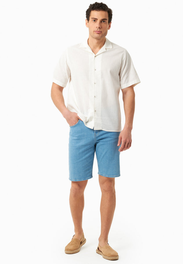 Men's Denim Organic Cotton Bermuda Shorts Light Blue