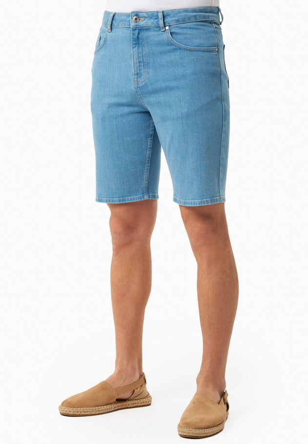 Men's Denim Organic Cotton Bermuda Shorts Light Blue