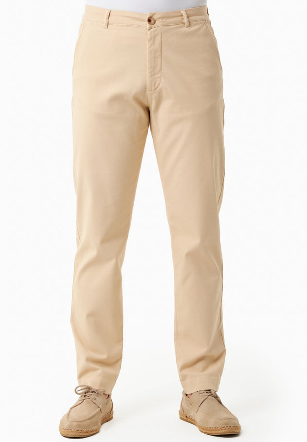 Men's Regular-Fit Organic Cotton Trousers Beige