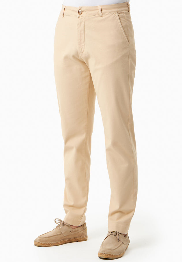 Men's Regular-Fit Organic Cotton Trousers Beige
