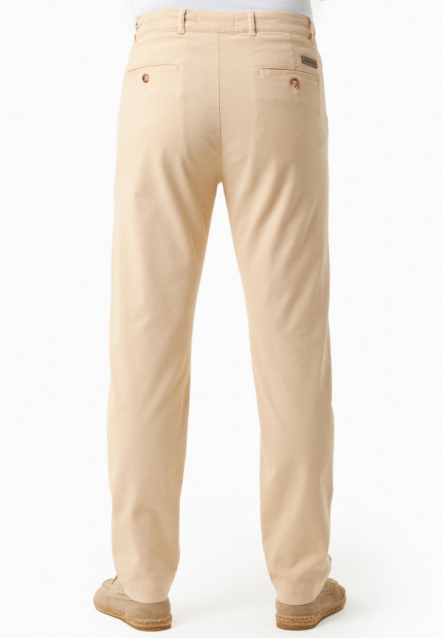 Men's Regular-Fit Organic Cotton Trousers Beige