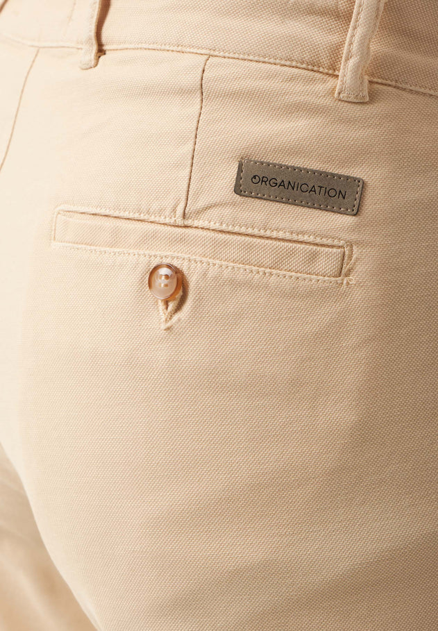 Men's Regular-Fit Organic Cotton Trousers Beige