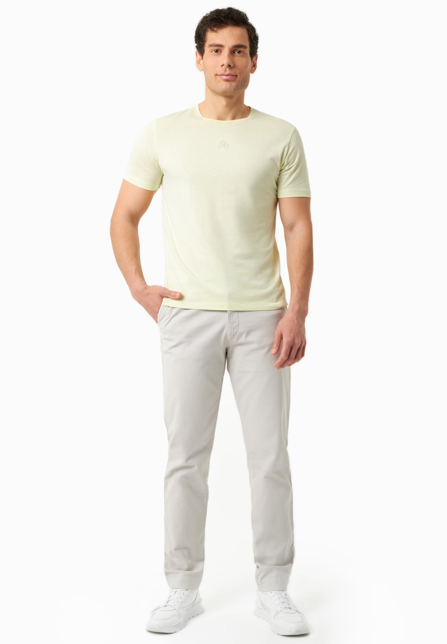 Men's Regular-Fit Organic Cotton Trousers Light Grey