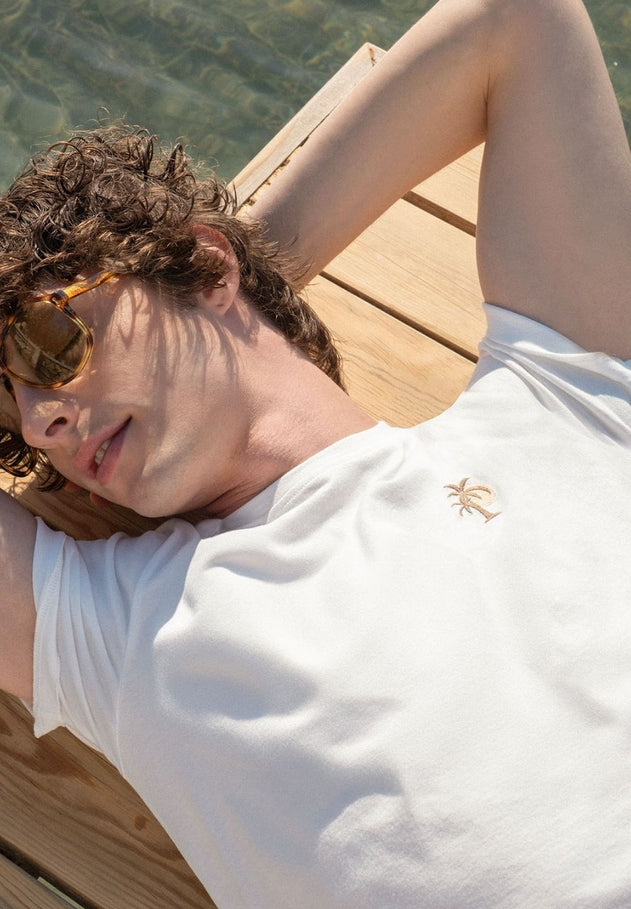 Men's Palm Tree Modal Blend T-Shirt Off White