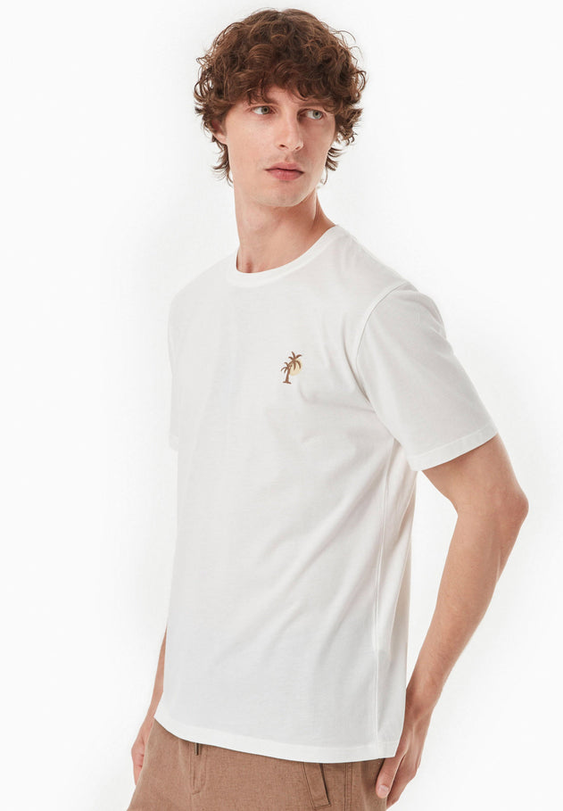 Men's Palm Tree Modal Blend T-Shirt Off White