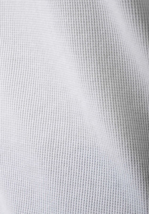 Men's Short Sleeved Waffle Polo Shirt White