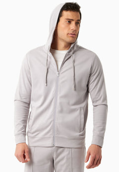 Men's Modal Blend Zipper Hoodie Light Grey