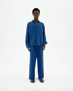 Men's Luc Loose Seersucker Pants Blue