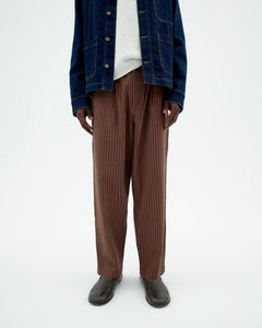 Men's Luc Loose Pants Brown Striped