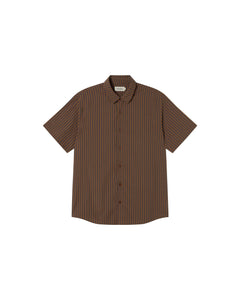 Men's Tom Button-Up Shirt Brown Striped