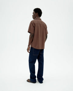 Men's Tom Button-Up Shirt Brown Striped