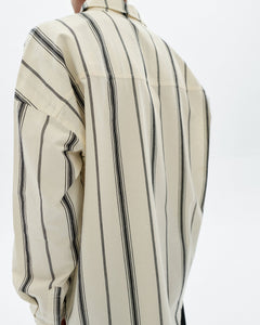 Haru Shirt White Black Striped