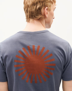 Men's Brown Back Sun T-Shirt Blue