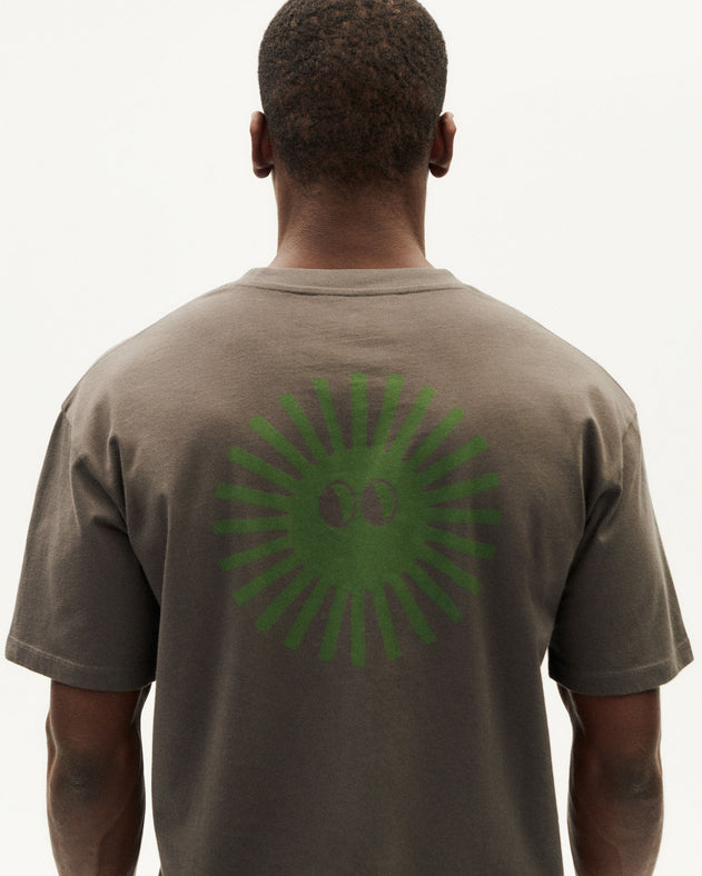 Men's Sun Aaron T-Shirt Green Back Face Grey