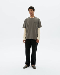 Aaron T-Shirt Grey Hand Embroidered Flower