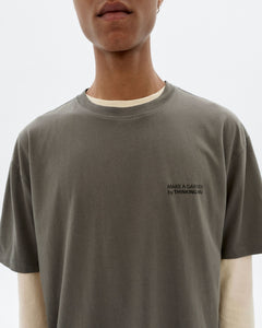 Aaron T-Shirt Grey Hand Embroidered Flower