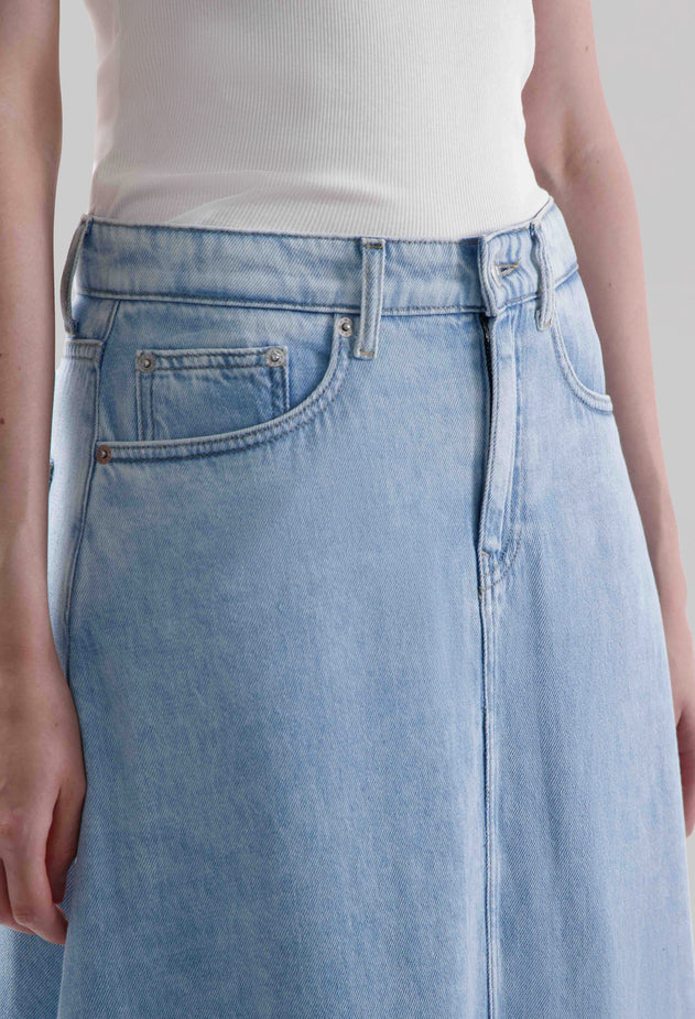 Max Loose Flow Denim Skirt Stone Vintage