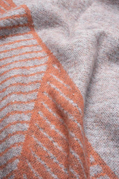 Paco Recycled Cotton Blanket Orange-Grey