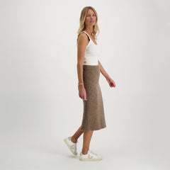 Marie Midi Skirt Beige