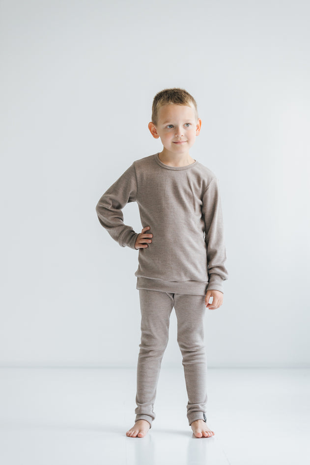 Kids' Merino Leggings Beige