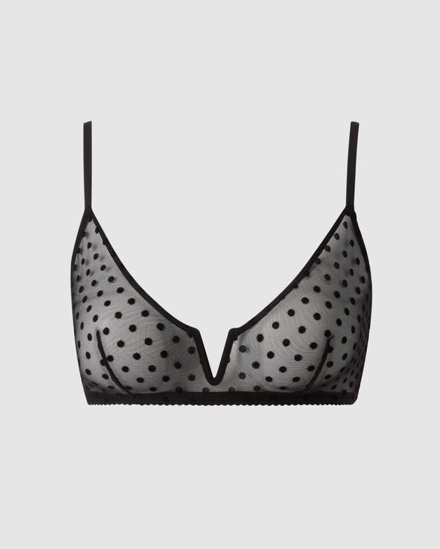 Mesh Balconette Rintaliivit Musta Dots