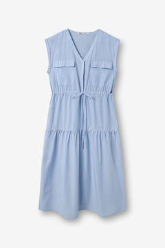 Sleeveless Tiered Dress Light Blue
