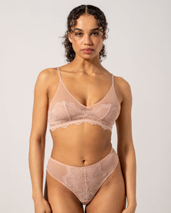 Pitsi Mesh Kolmiorintaliivit Beige