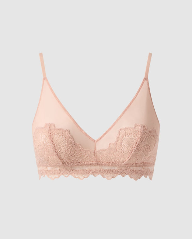 Pitsi Mesh Kolmiorintaliivit Beige