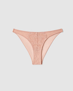 Lace Mesh Bikini Briefs Nude