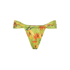 Brazilian Bikini String Brief Green Bird of Paradise