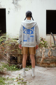 The Eye Zipper Hoodie Grey