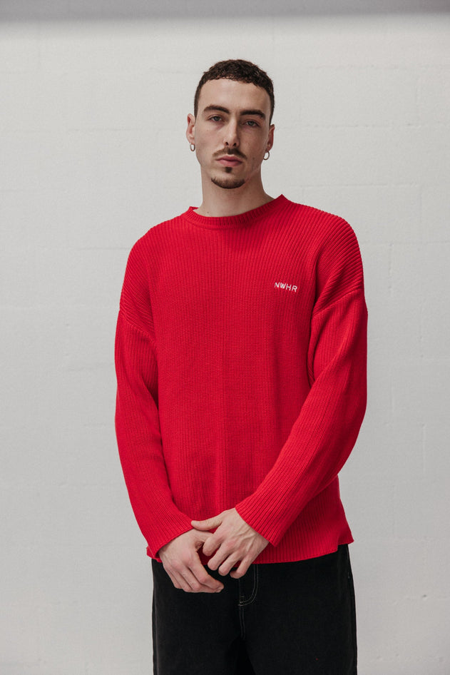 Boxy Knit Jersey Red