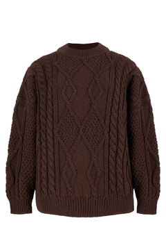 Nonna Cable-Knit Merino Sweater Chocolate