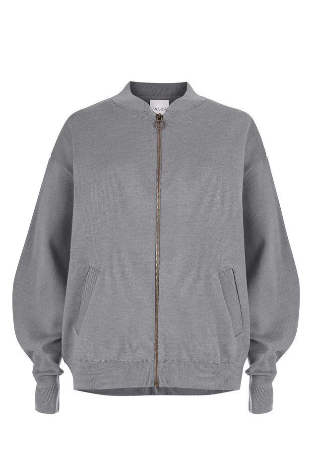 Onda Merino Bomber Jacket Light Grey