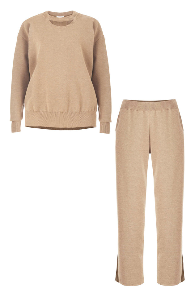 Ora & Rotondo Merino Co-ord Beige