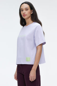 Stitch Print T-Shirt Lilac