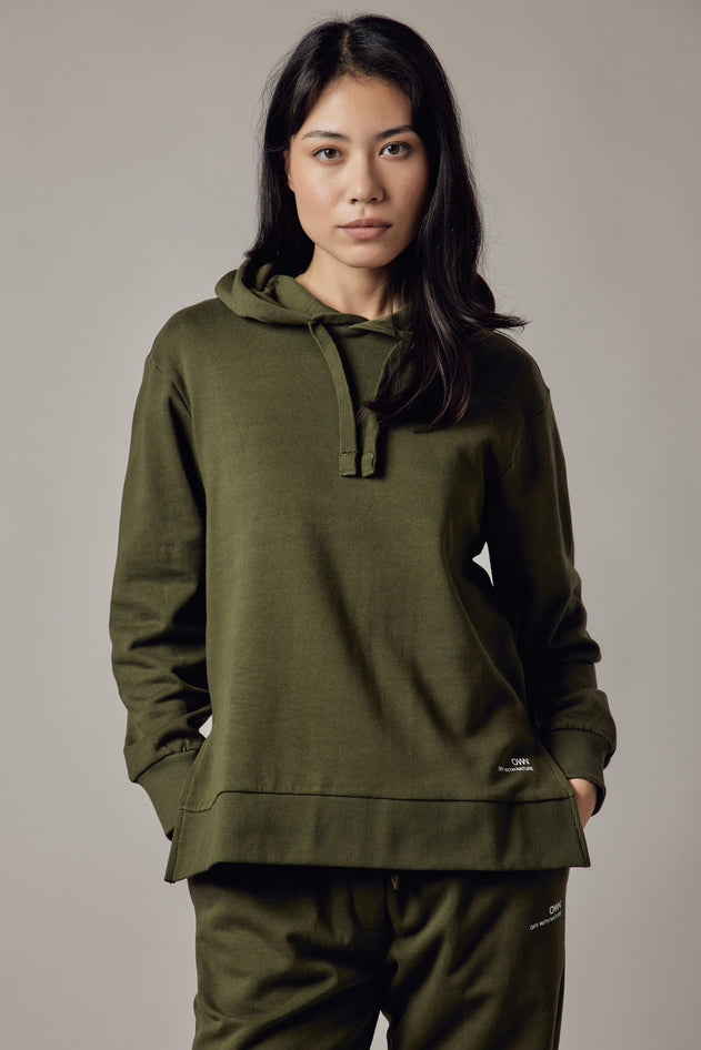 Women's Hoodie Sweatshirt With Side Slits