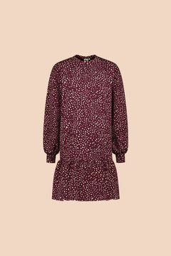 Ruffle Mekko Wild Dots Burgundi