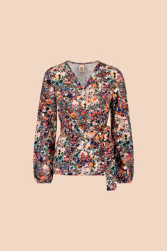 Soft Wrap Blouse Blooming Forest