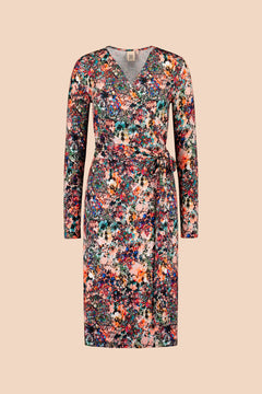 Soft Wrap Dress Blooming Forest