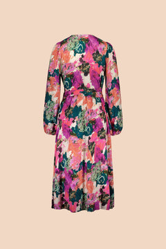 Wrap Midi Dress Aquarelle