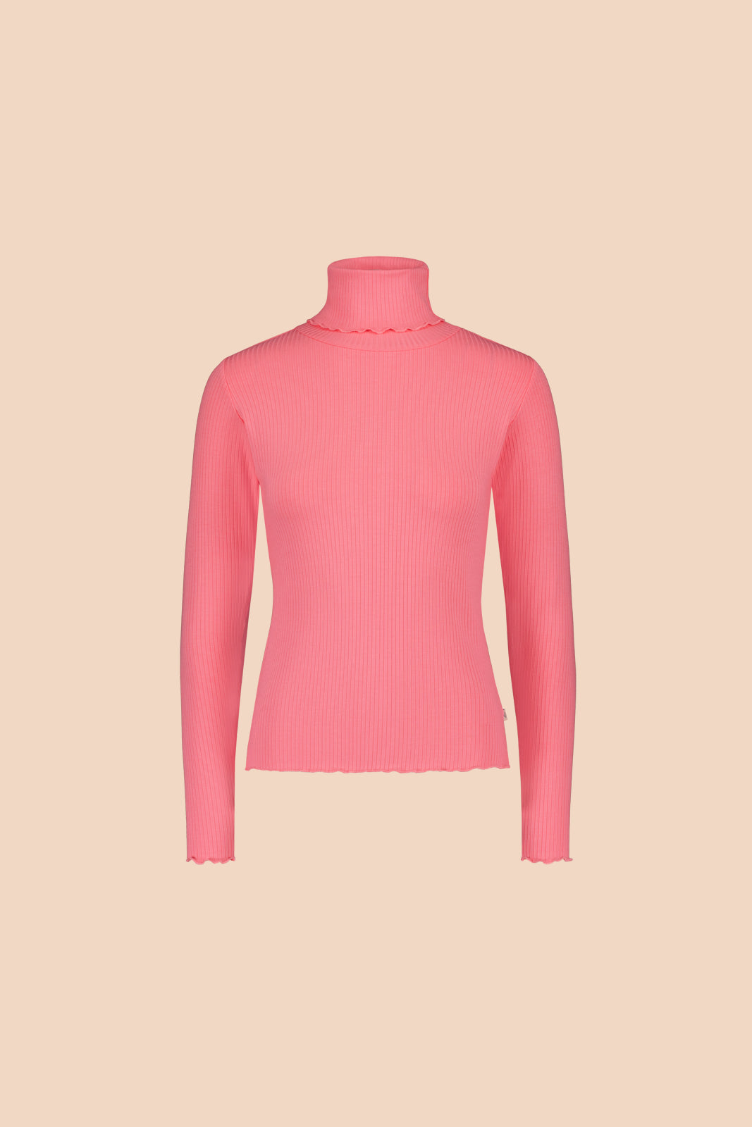 Rib Rollneck Long Sleeve Tulip Pink