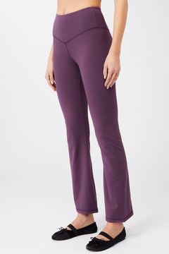 Cropped Shoulder Top + Flared Sports Pants Purple Passion