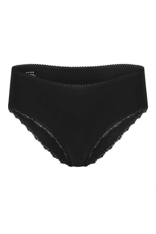 Paloma Organic Cotton Lace Briefs Black